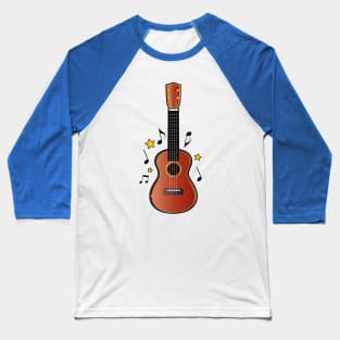 Ukulele with Notes and Stars Baseball T-Shirt